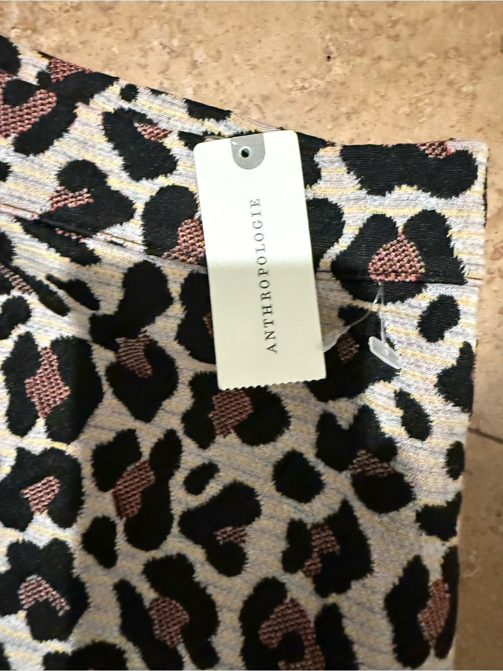 Anthropologie Leopard-Print Pencil Skirt in Pink and Black - Picture 2 of 5